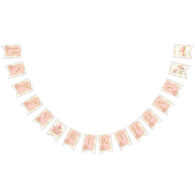 Once Upon a Time Happy Birthday Bunting Banner Vimplar (Alla)