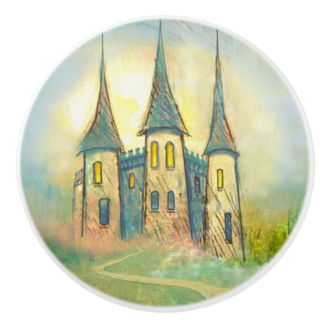 "Once Upon a Time" keramisk dragknapp Knopp (Framsidan)