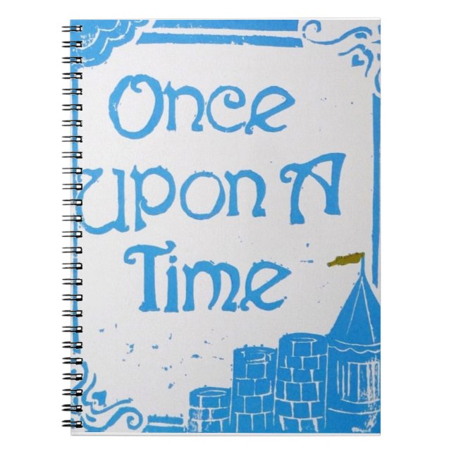 Once Upon A Time Notebook, Blå Anteckningsbok Med Spiral (Framsidan)