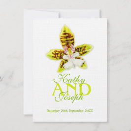 Oncidium Leucochilum orchid blomgreenery inbjudan