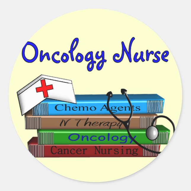 Oncolgoy Nurse "Bokar" Design Runt Klistermärke (Framsida)