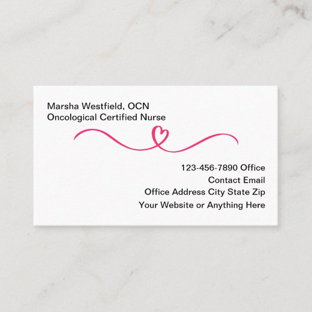 Oncological Certified Nurse Business Cards Visitkort (Framsida)