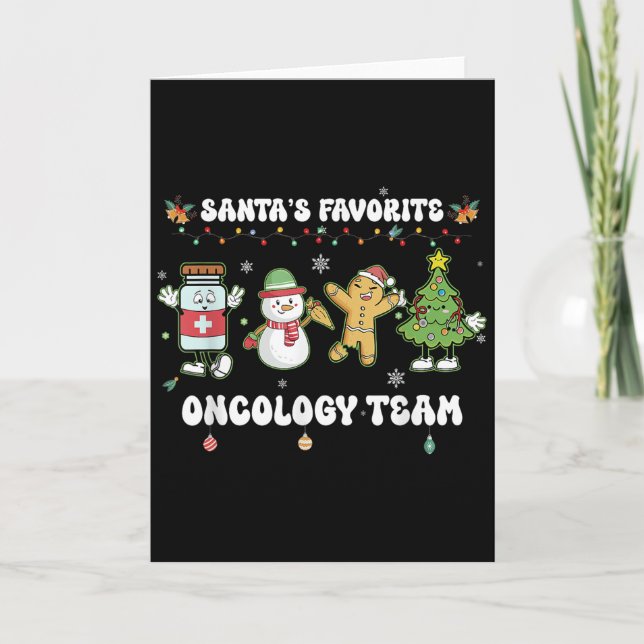 Oncology Christmas Crew Chemotherapy Nurse Techs N Kort (Framsida)