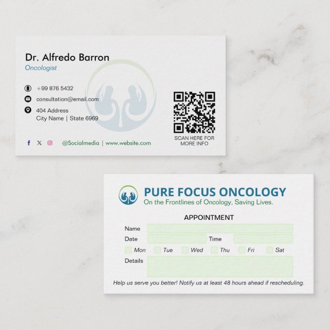 Oncology Clinical Business | Enkel Möte Visitkort (Fram/baksida)