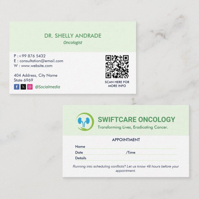 Oncology Clinical Business | Enkel Möte Visitkort (Fram/baksida)