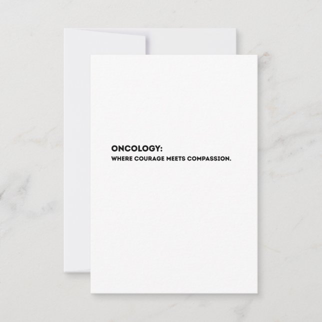 Oncology Definition Card – Thank You Oncologist  Tack Kort (Framsida)