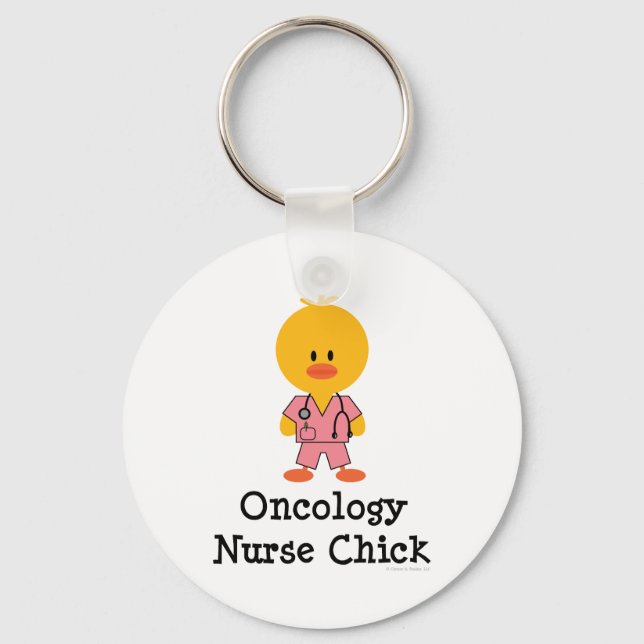 Oncology Nurse Chick Keychain Nyckelring (Framsida)