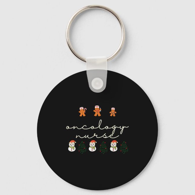 Oncology Nurse Christmas Gingerbread Holiday Hosta Nyckelring (Framsida)