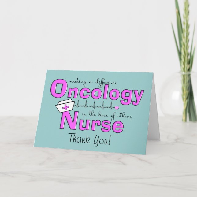 Oncology Nurse Gifts Tack Kort (Framsida)
