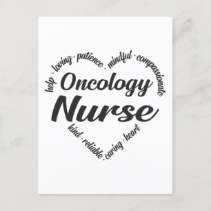 Oncology Nurse Heart Ord Cloud Helg Vykort