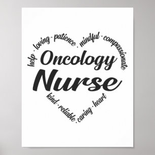 Oncology Nurse Heart Ord Cloud Poster