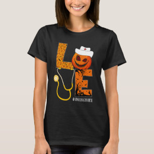 Oncology Nurse Kärlek Nurse Life Halloween Pumpkin T Shirt