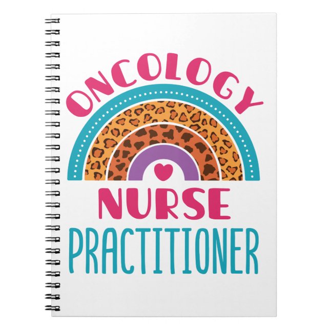 Oncology Nurse Practister Rainbow Boho Anteckningsbok (Framsidan)