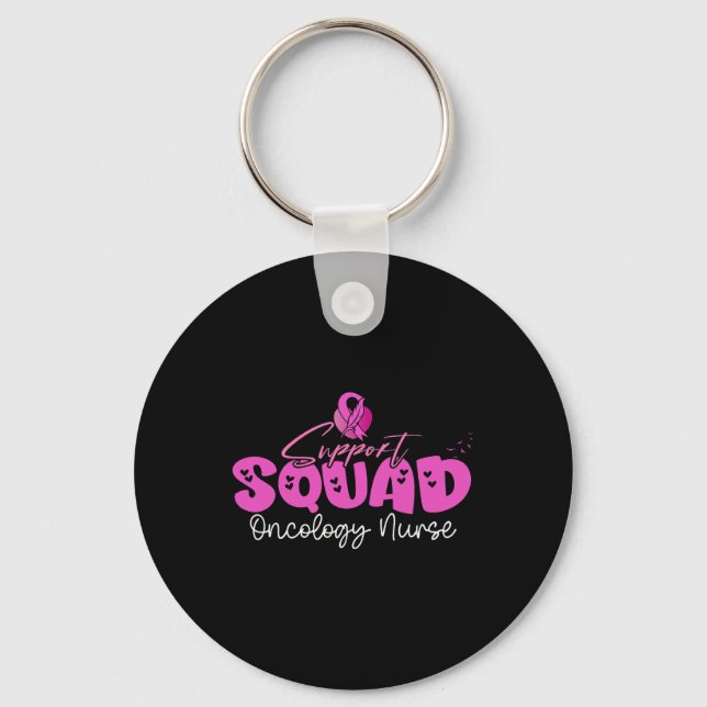 Oncology Nurse Support Squad Team Breast Cancer Aw Nyckelring (Framsida)