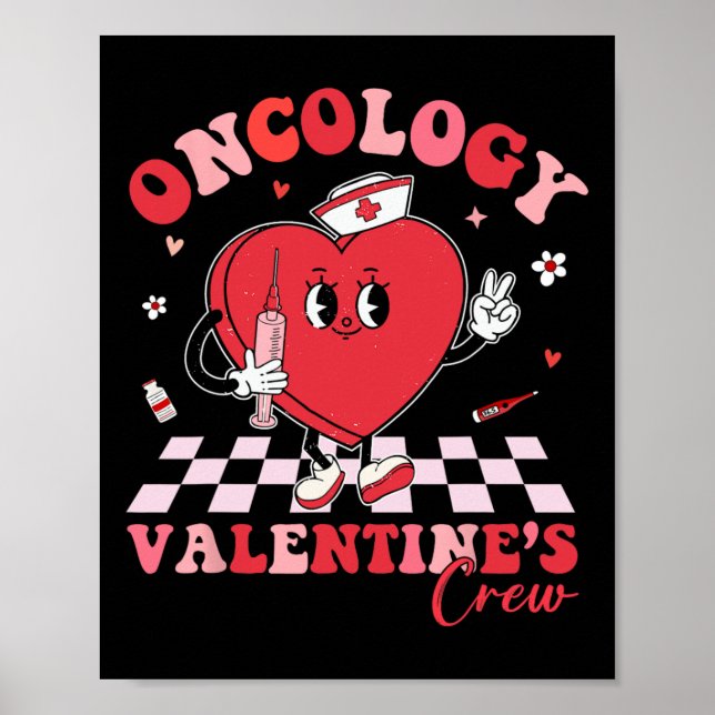 Oncology Valentines Heart Cancer Nurse Crew Loving Poster (Framsidan)