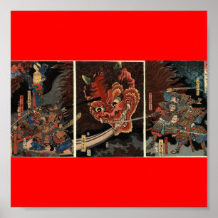 Ond ande för Samuraistridighet circa 1860 Poster