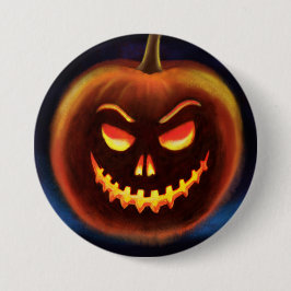 Ond badge. för pumpaHalloween bus eller godis Knapp