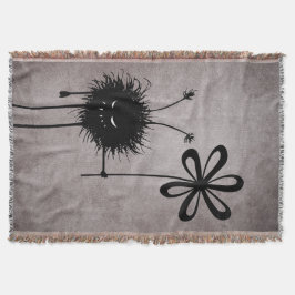 Ond blommakrypvintage filt