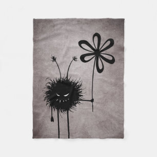 Ond blommakrypvintage fleecefilt