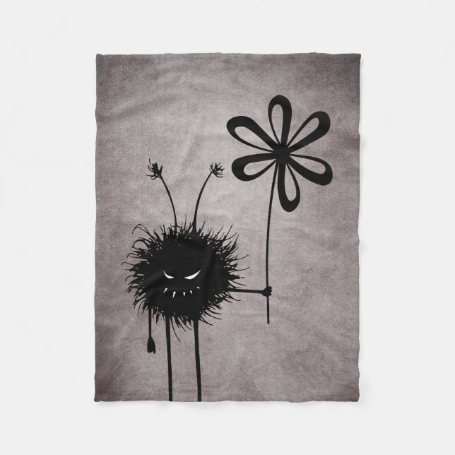 Ond blommakrypvintage fleecefilt (Framsidan)