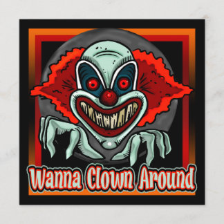 Ond clownhalloween festinbjudan inbjudningar