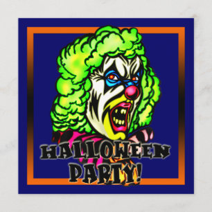 Ond clownhalloween festinbjudan inbjudningar