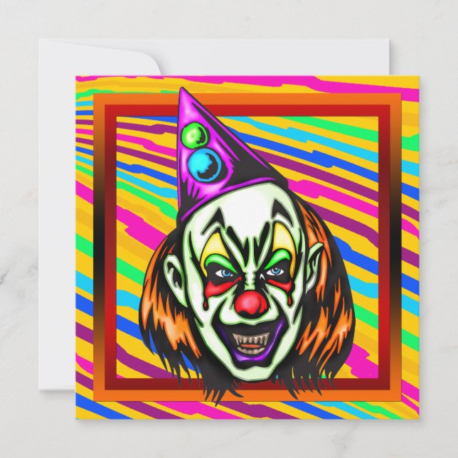 Ond clownhalloween festinbjudan inbjudningar (Framsida)