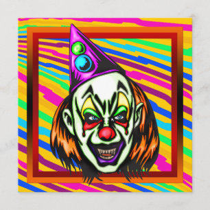 Ond clownhalloween festinbjudan inbjudningar