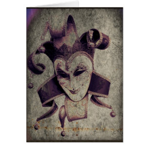 Ond clownJoker för gotisk renaissance Hälsningskort