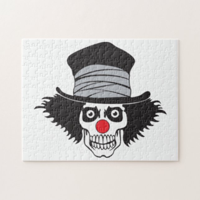 Ond clownskalle i top hat pussel (Horisontell)