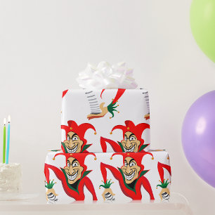 Ond grinande narr Joker med Jack-in-the-Box Presentpapper