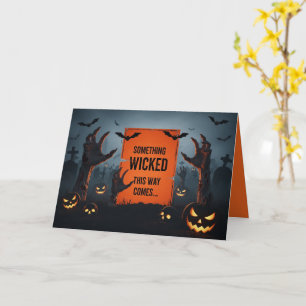 Ond Halloween-kyrkogårdskort Kort