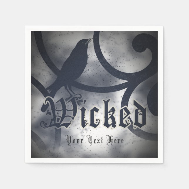 Ond Halloweenfest Blåkråka Fågel Kostym Pappersservett (Framsidan)