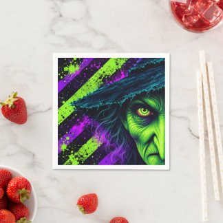 Ond Häxa Halloween Kostym Festin Inbjudan Pappersservett