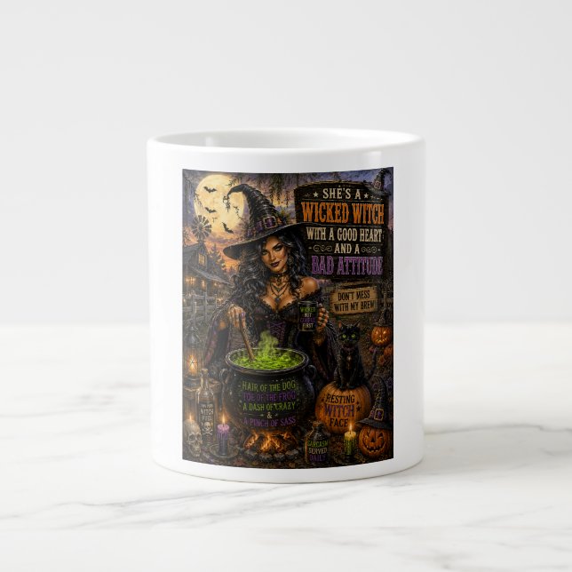 Ond Häxa Med Dålig Attityd Jumbo Mugg (Framsidan)
