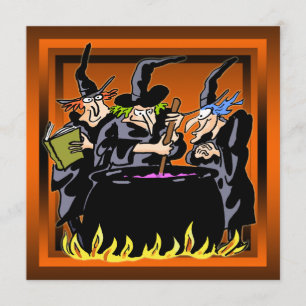 Ond häxahalloween festinbjudan inbjudningar