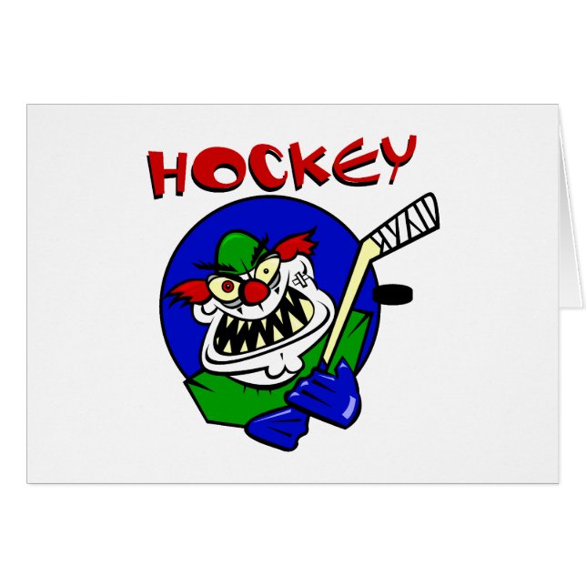 Ond hockeyspelare hälsningskort (Framsidan Horizontal)
