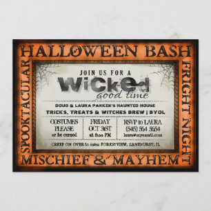 Ond inbjudan för för Halloween våldsamt slagorange