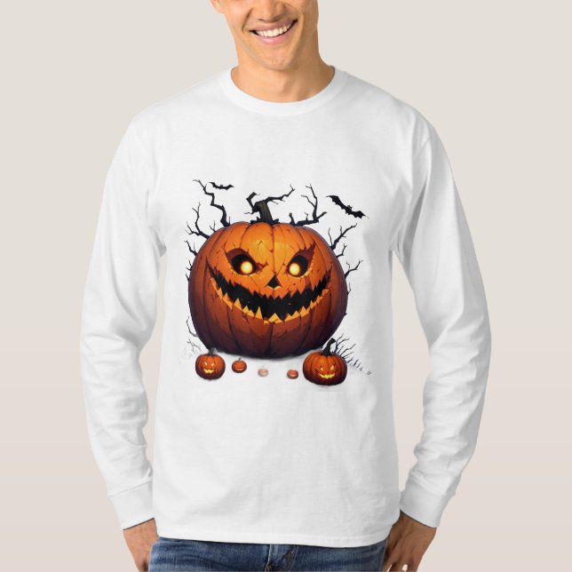 Ond Jack O Lantern Pumpa Halloween Natt 🎃 T Shirt (Framsida)