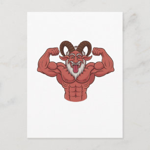 Ond Krampus jul flexar muskler Fitness  Meddelande Vykort