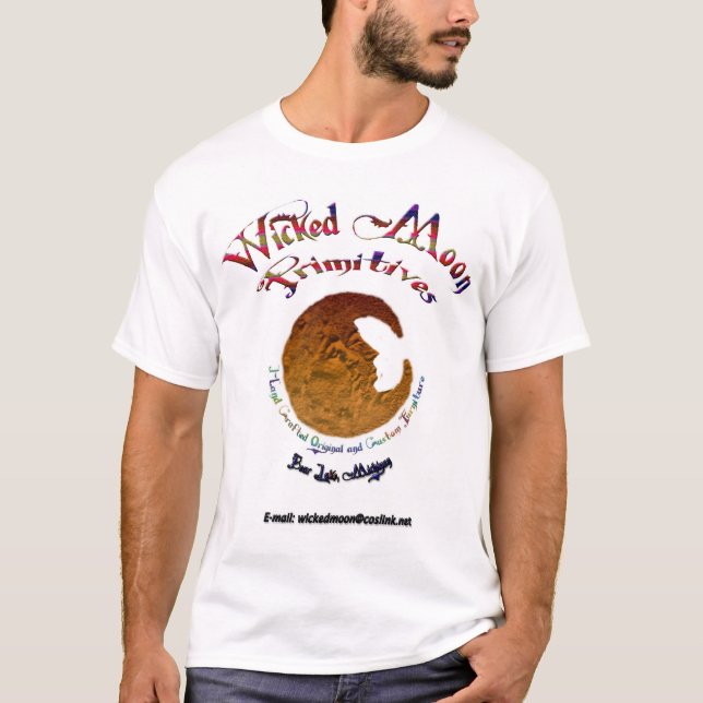 Ond månefärgtext t-shirt (Framsida)