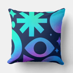 Ond Öga Kudd Kosmisk Teal Lila Mystisk Kudde