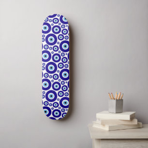 Ond Ögon Mönster, Grekiskt Öga, Turkiskt Öga, Naza Mini Skateboard Bräda 18,5 Cm