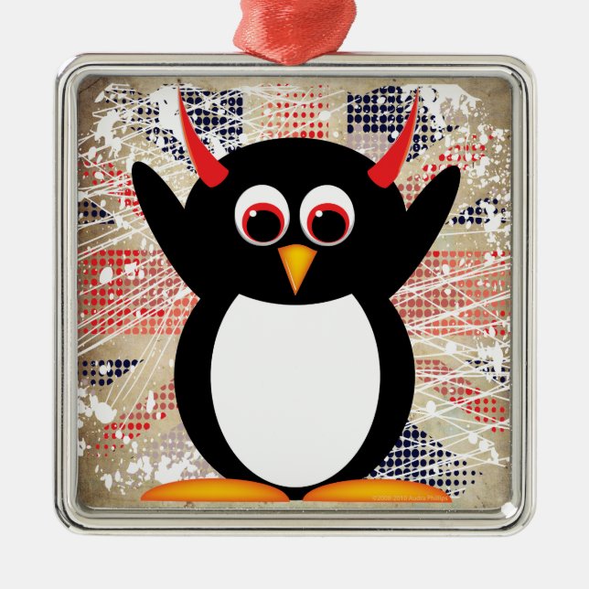 Ond Penguin™ prydnad Julgransprydnad Metall (Framsidan)