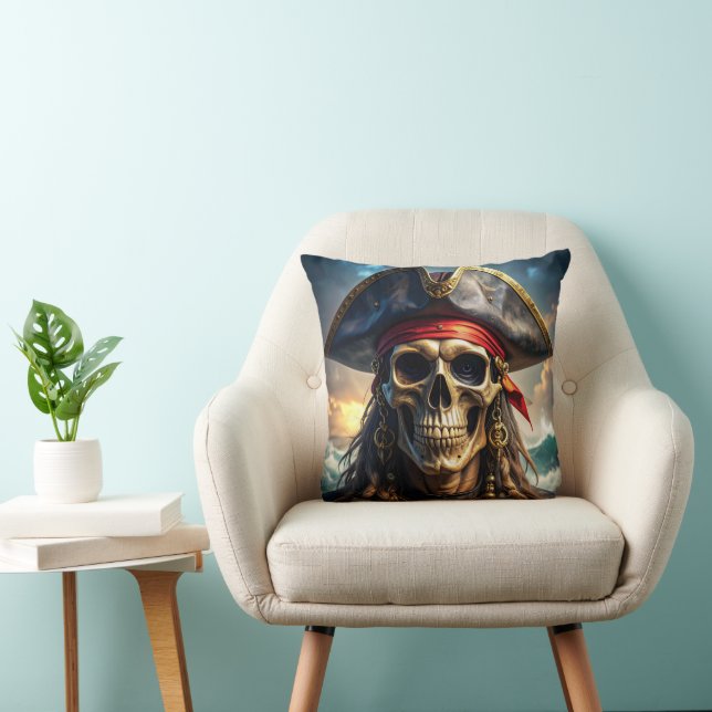 Ond piratskalle kastkudde kudde (Stol)