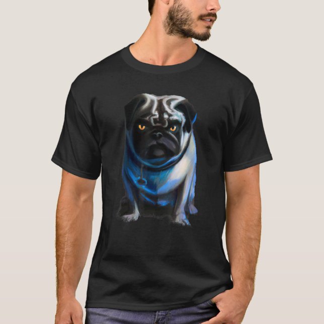 Ond Pug Hund Halloween T Shirt (Framsida)