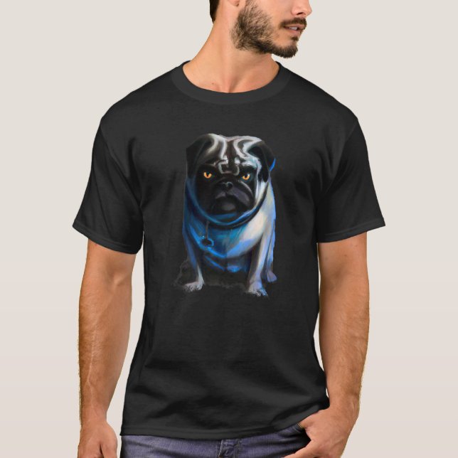 Ond Pug Hund Halloween T Shirt (Framsida)