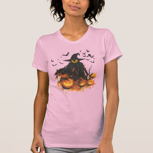 Ond Pumpa Skördeman Halloween T-Shirt – Kuslig (Framsida)