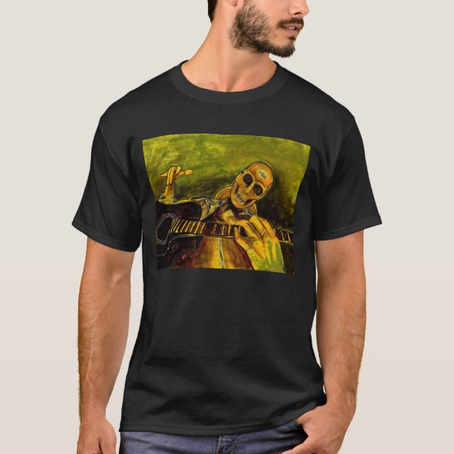 ond skelett- gitarrspelare t-shirt (Framsida)