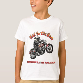 Ond till Bones "Pugly Attitude" Pug Biker T Shirt